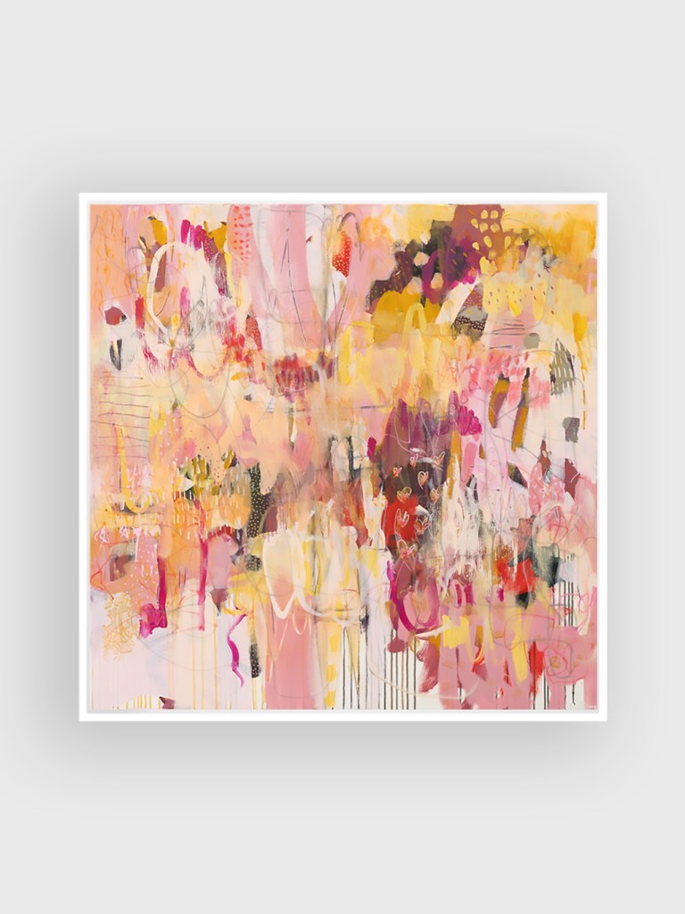 A Wink of Pink - large abstract art on canvas