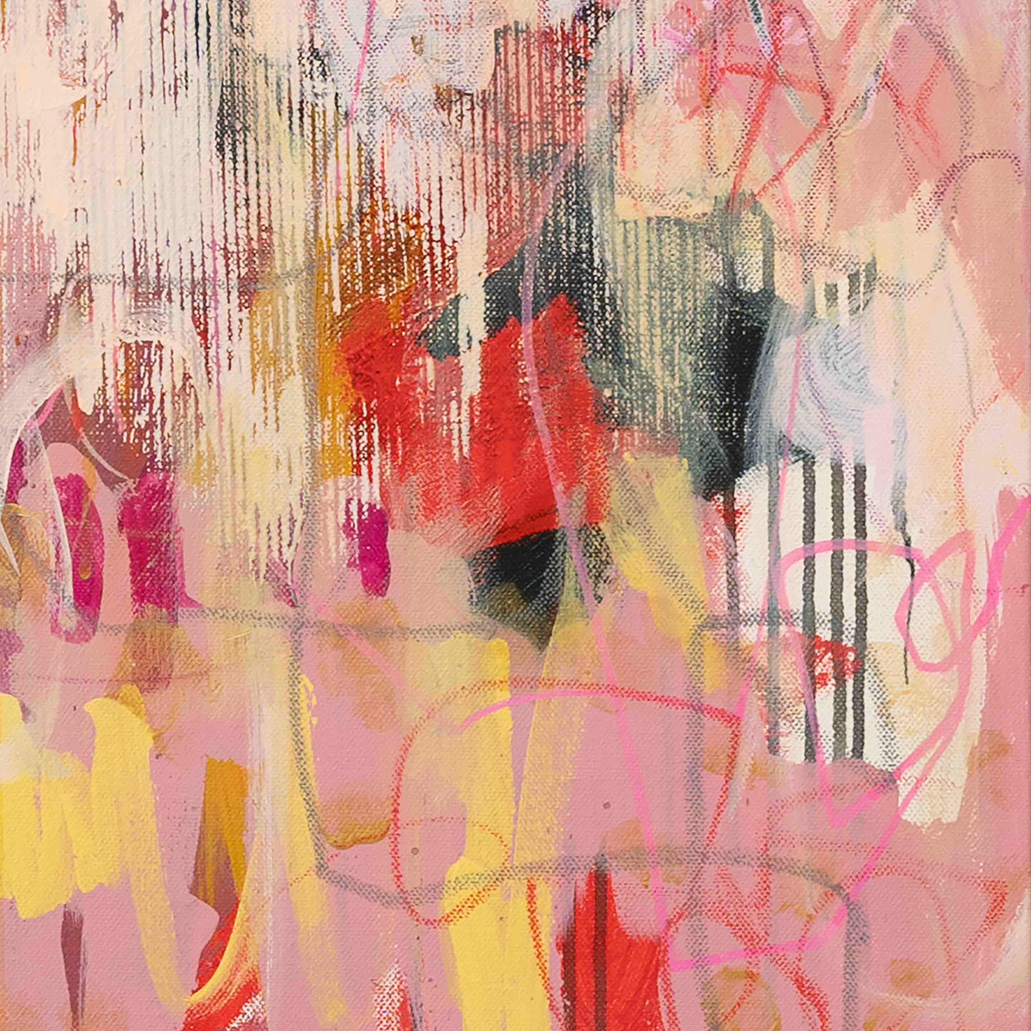 Detailed image of painted texture of abstract artwork A wink of Pink