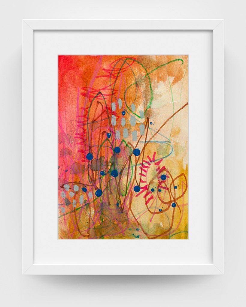 Modern interior styling featuring Cactus Chroma abstract artwork with warm desert tones and vibrant colour accents