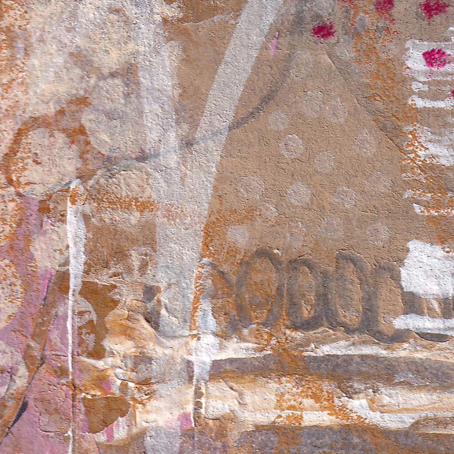 Close-up of I See You Too by Lisa Marie Jones featuring gestural charcoal lines and blended pink and ochre tones that evoke mutual presence and response.