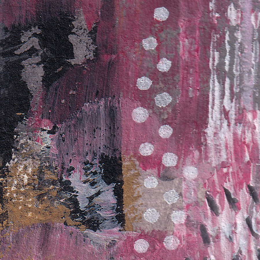 Detail of In Good Company highlighting fine linear marks, repeated patterns and soft transitions between warm and muted colours.