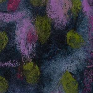 Close-up of abstract painting “What Lives Under Colour” by Lisa Marie Jones highlighting pink washes, soft forms and intuitive mark making.