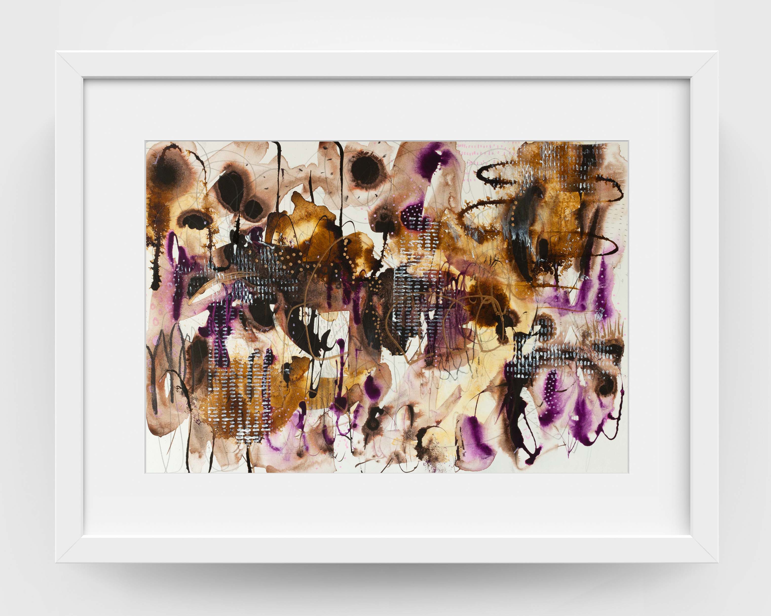Mulberry Field by Lisa Marie Jones, contemporary abstract artwork in layered mulberry, plum, and earthy tones exploring movement and depth