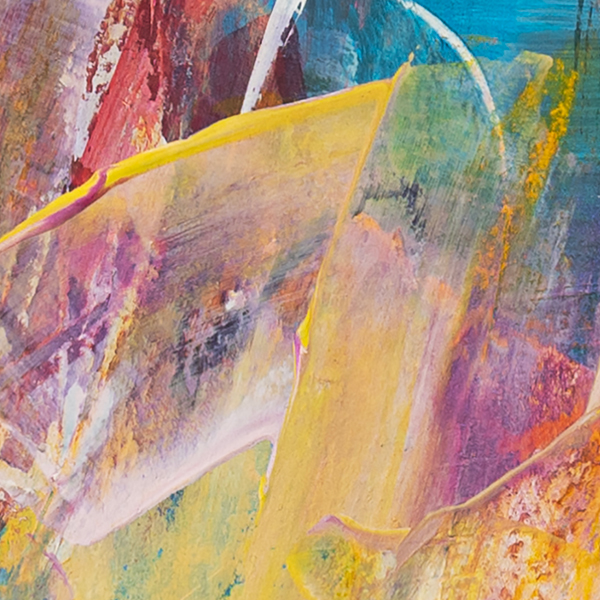 Abstract detail from Where Prayers Catch the Wind highlighting gentle colour transitions, breath-like spacing and quiet visual rhythm